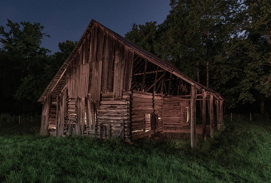 Log Barn at Parker-Hickman Farmstead Photograph by Hal Mitzenmacher