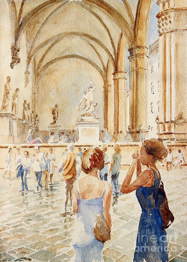 Architecture Painting - Loggia Dei Lanzi, Florence by Clive Wilson