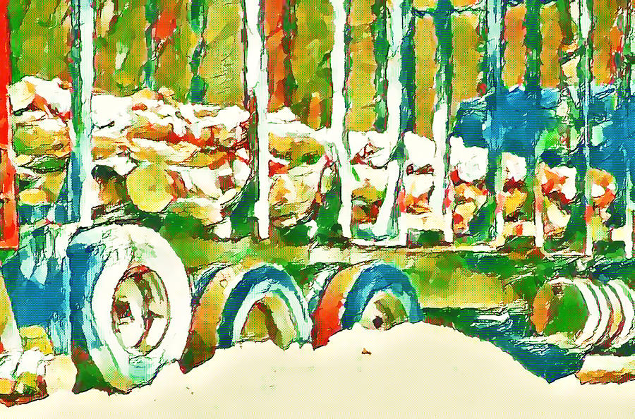 Logs in the truck 2 Painting by Jeelan Clark