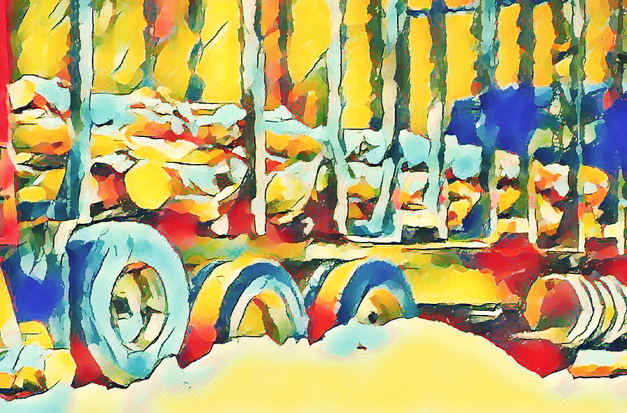 Logs in the truck 3 Painting by Jeelan Clark