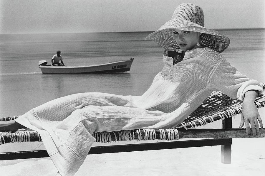 Lois Chiles On A Chaise By The Sea Photograph by Chris von Wangenheim