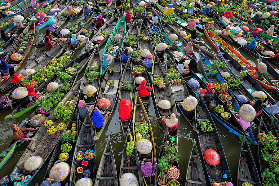 Boat Photograph - Lokbaintan Floating Market Festival by Fauzan Maududdin