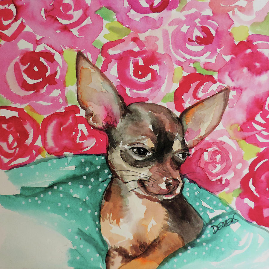 Flower Painting - Lola Chihuahua by Sylvie Demers