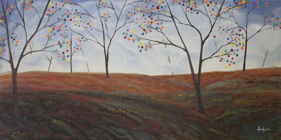 Tree Painting - Lollypop Meadows by Berlynn