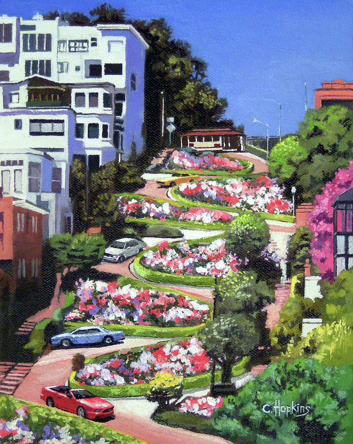 San Francisco Painting - Lombard Street San Francisco  by Christine Hopkins