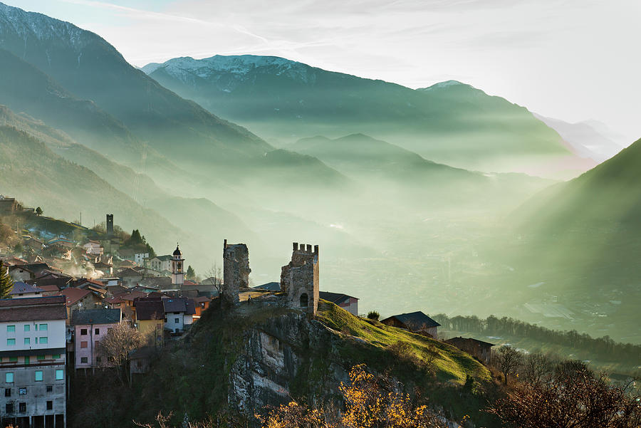 Castle Digital Art - Lombardy, Cimbergo, Italy by Olimpio Fantuz