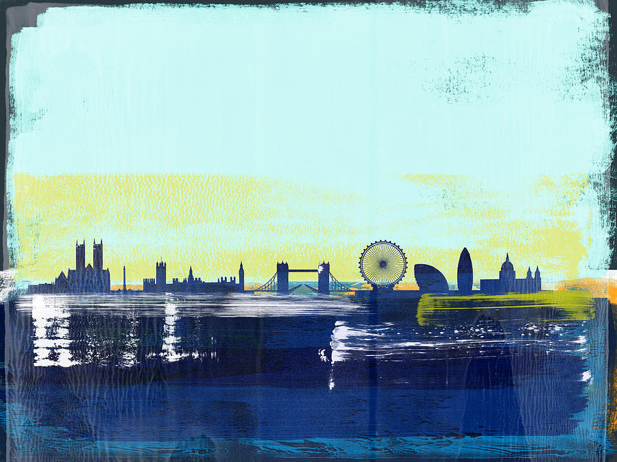 London Abstract Skyline I Mixed Media by Naxart Studio