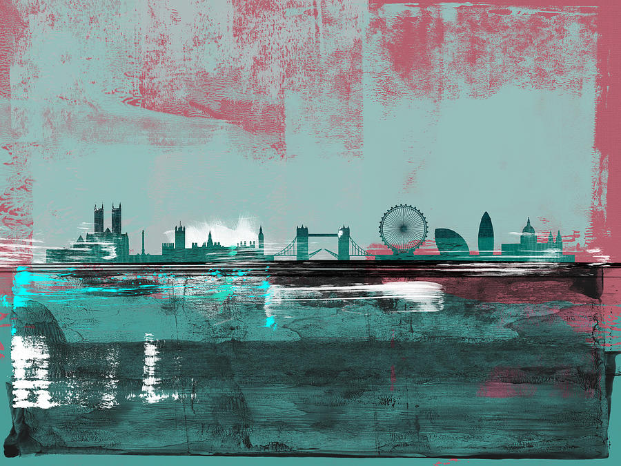 London Abstract Skyline II Mixed Media by Naxart Studio