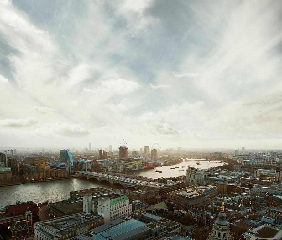 London And The Thames With Clouds Photograph by Tim Robberts