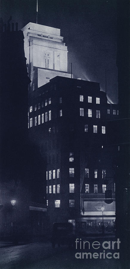 London At Night, Head Office, London Passenger Transport Board, Broadway Photograph by Harold Burdekin