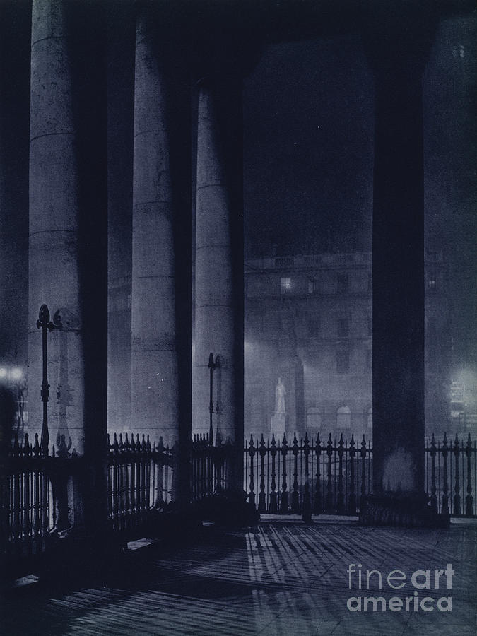 London At Night, Nurse Cavell Statue Photograph by Harold Burdekin