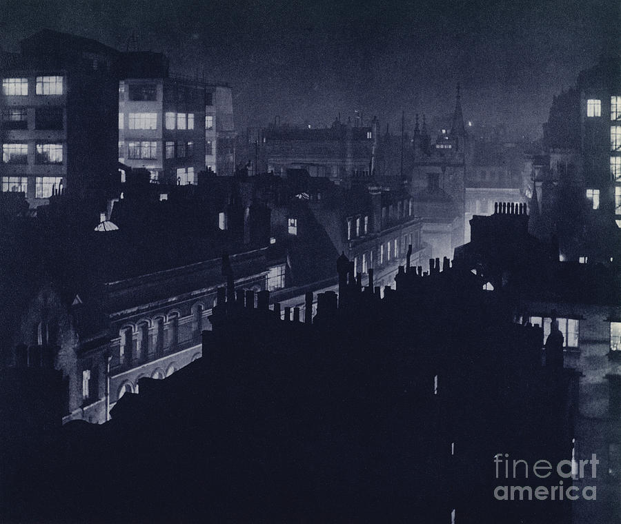 London At Night, View From St Helens Place, City Photograph by Harold Burdekin