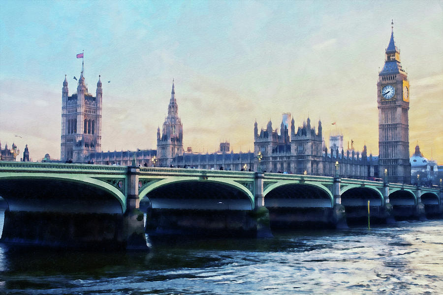 London Cityscape 01 Painting by AM FineArtPrints