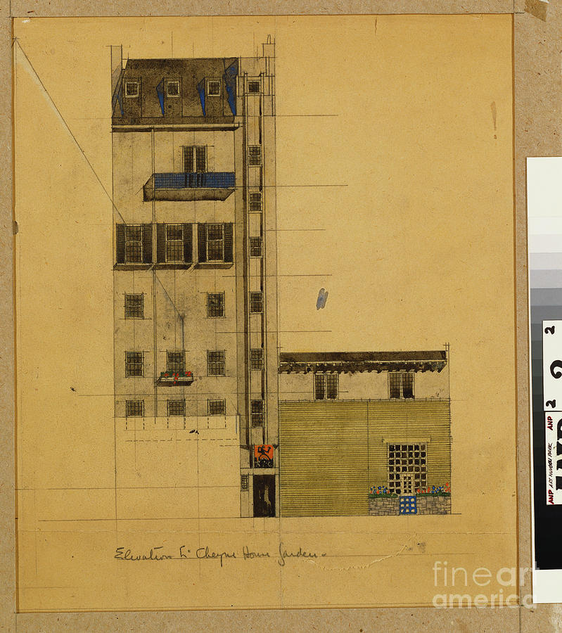 London, Elevation Of Proposed Studio In Glebe Place And Upper Cheyne Walk, 1920 Painting by Charles Rennie Mackintosh