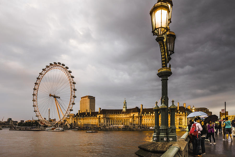 London Eye & Thames, London Digital Art by Massimo Borchi