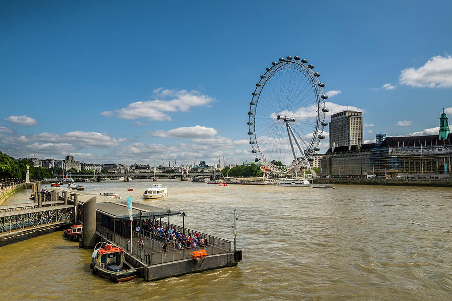 London Eye across the River Thames Photograph by David L Moore