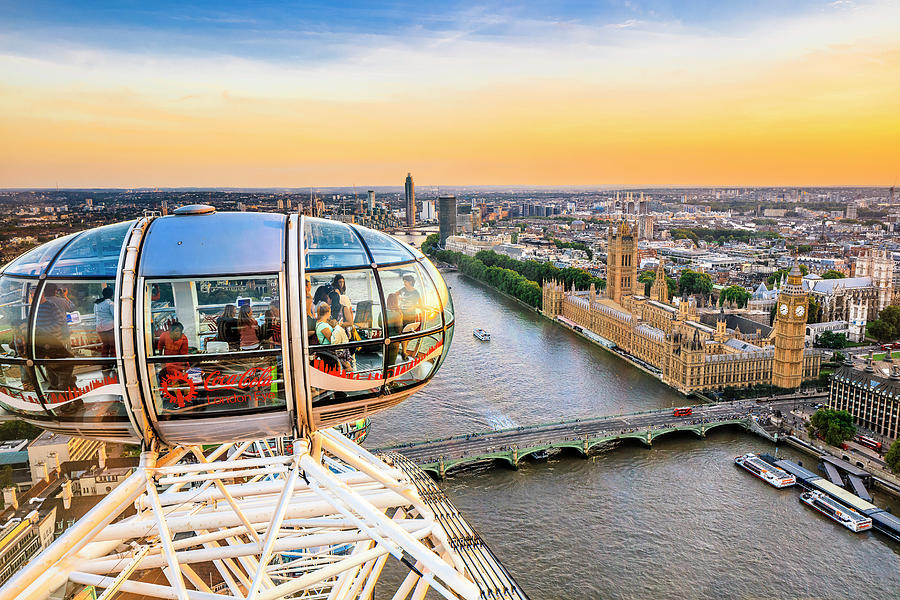 London Eye, London, England Digital Art by Antonino Bartuccio