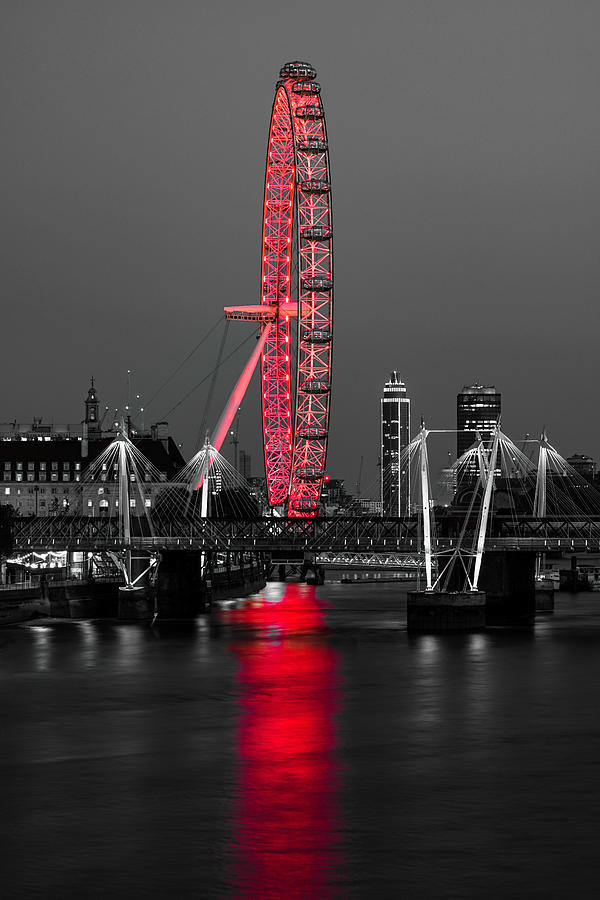 London Eye Seen In Selective Color. Photograph