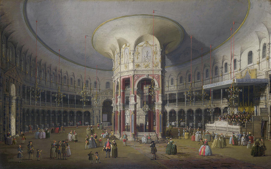 Canaletto Painting - London - Interior of the Rotunda at Ranelagh by Canaletto