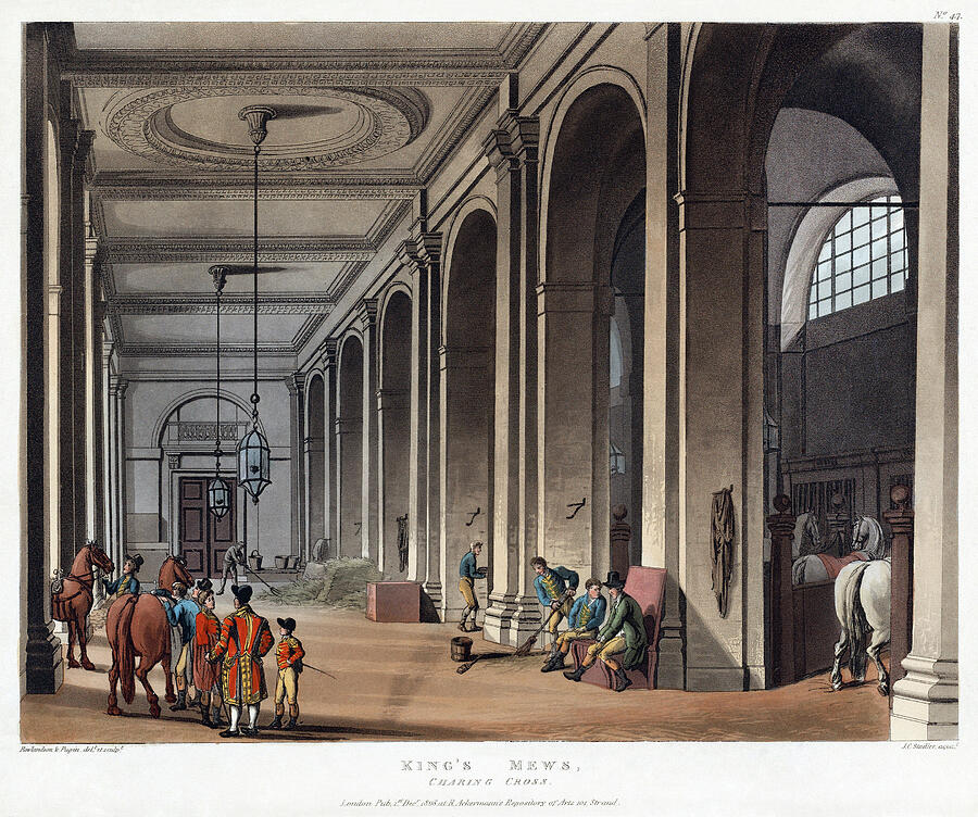 Kings Mews, London, 1808 Drawing by Joseph Stadler - GRANGER Historical Picture Archive Kings Mews, London, 1808 Drawing by Joseph Stadler - GRANGER Historical Picture Archive