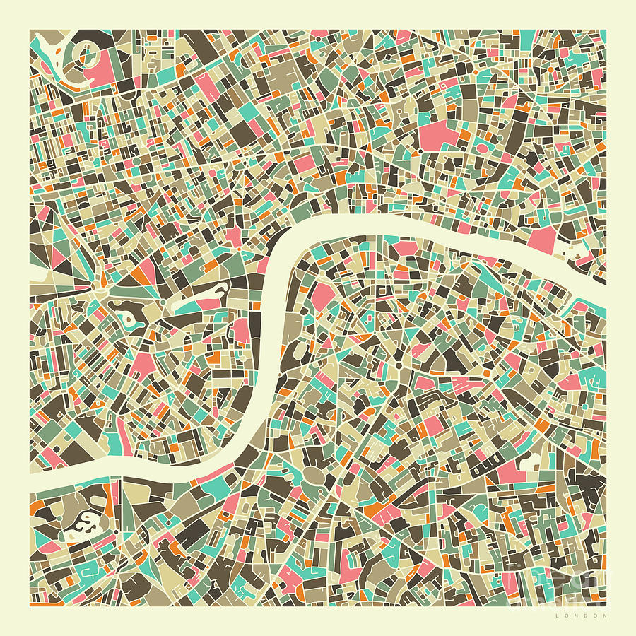 London Digital Art - London Map 1.1 by Jazzberry Blue