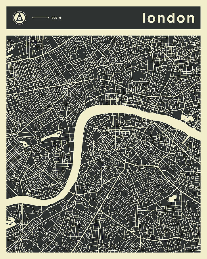 London Digital Art - London Map 3 by Jazzberry Blue