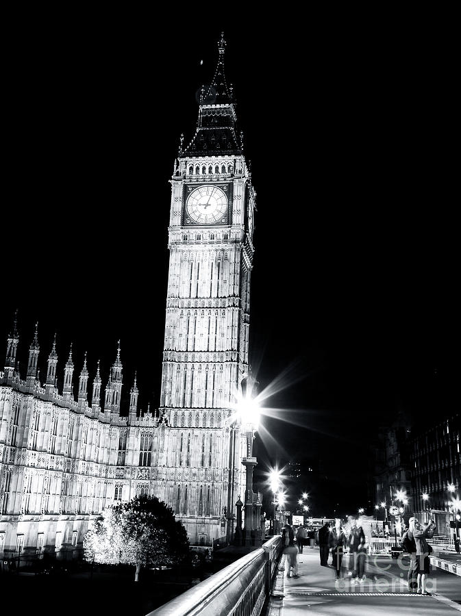 London Night Walk Across the Westminster Bridge Photograph by John Rizzuto