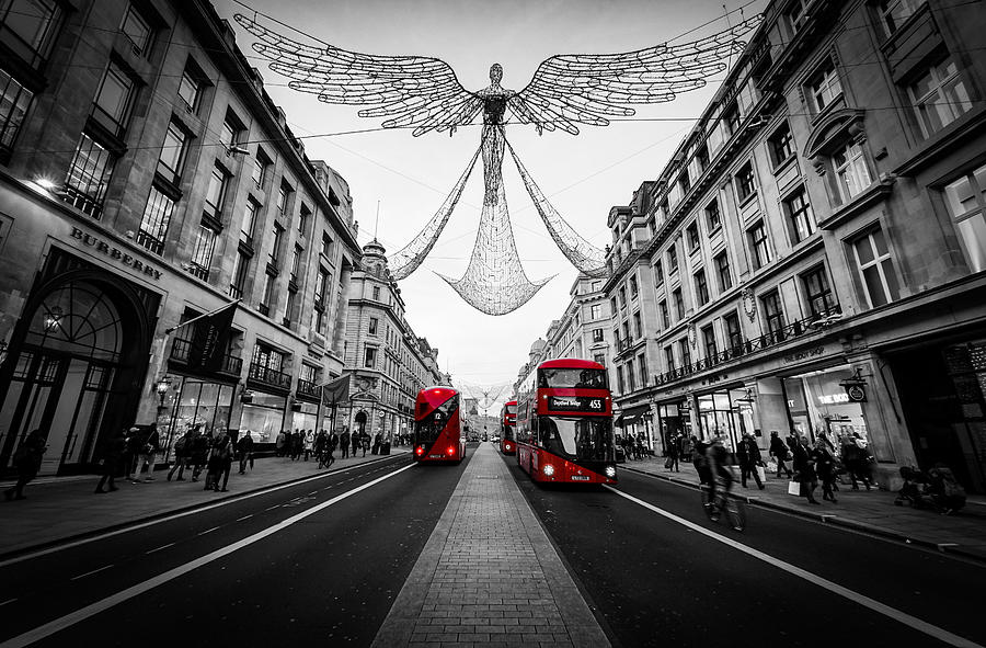 London Seen In Selective Colour During Christmas. Photograph