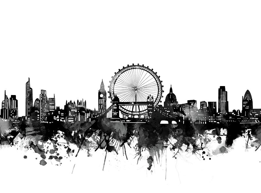 London Skyline Bw Digital Art