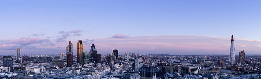 London Skyline Dusk Panorama Photograph by Dynasoar