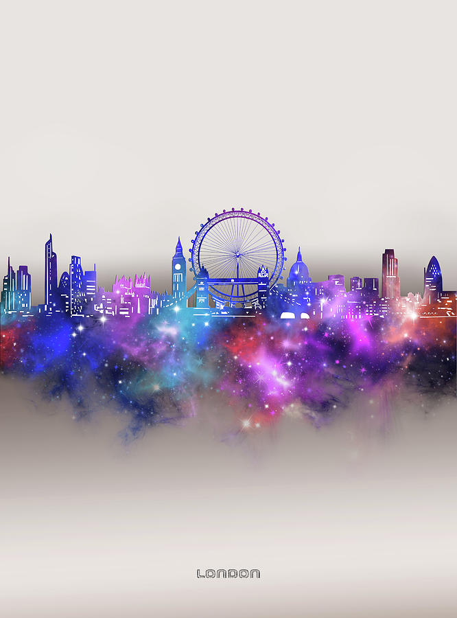 London Skyline Galaxy Digital Art