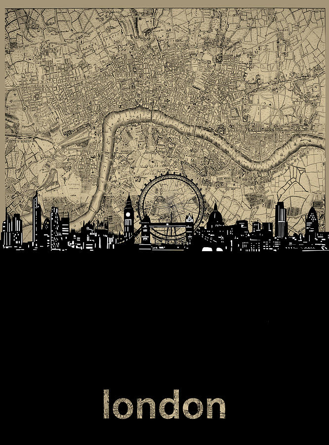London Skyline Map Digital Art