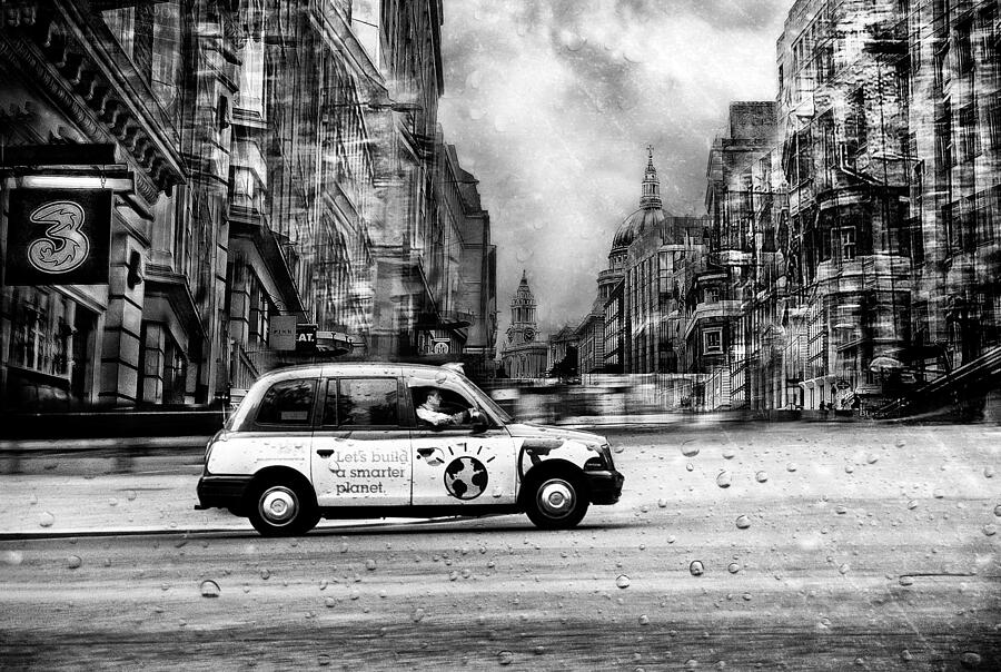 Person Photograph - London Taxi by Elena Arjona