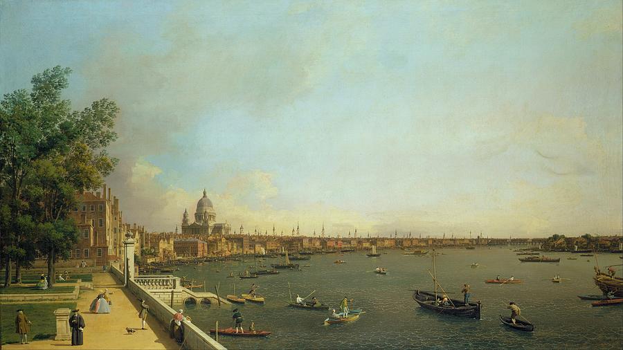 Canaletto Painting - London- The Thames From Somerset House Terrace Towards by Canaletto