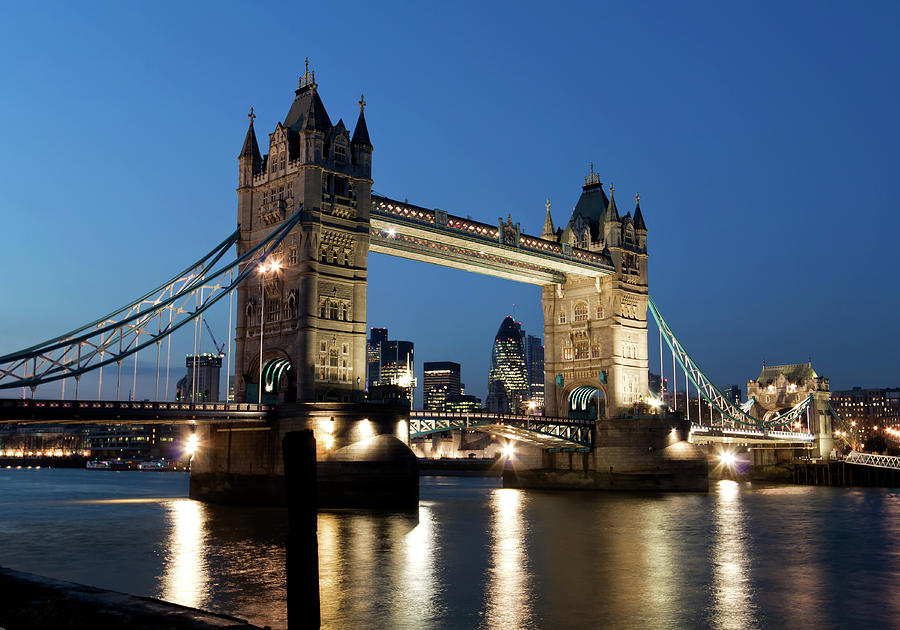 London - Tower Bridge At Dusk Photograph by  Ultraforma 