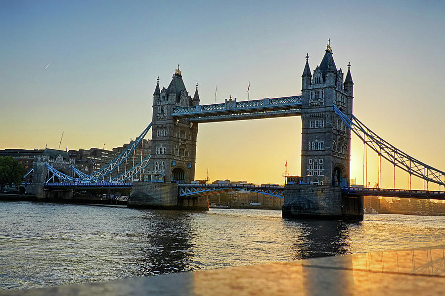 London Tower Bridge Sunrise Marble Reflection London UK Photograph by Toby McGuire