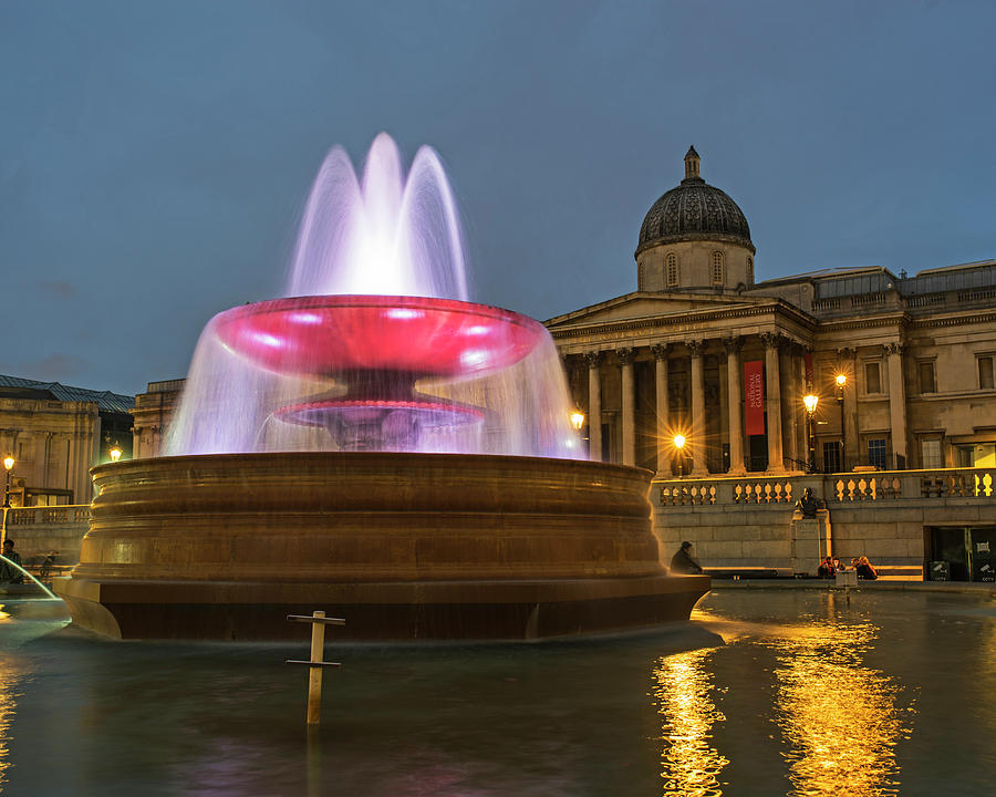 London UK Fountain Trafalgar Square United Kingdom Photograph by Toby McGuire
