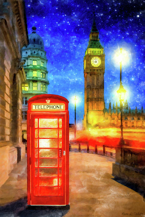 London Under The Stars Mixed Media by Mark Tisdale
