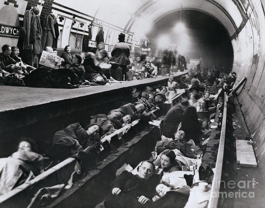 Londoners Sleeping In Tube Station Photograph by Bettmann
