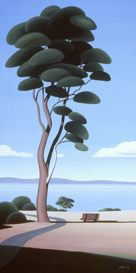 Lone Arbutus Painting by Ron Parker