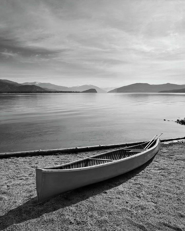 Canoe Photograph - Lone Boat Ashore, Canada 99 by Monte Nagler