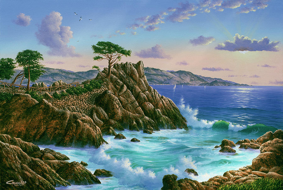 Ca Painting - Lone Cypress - Carmel, Ca by Eduardo Camoes