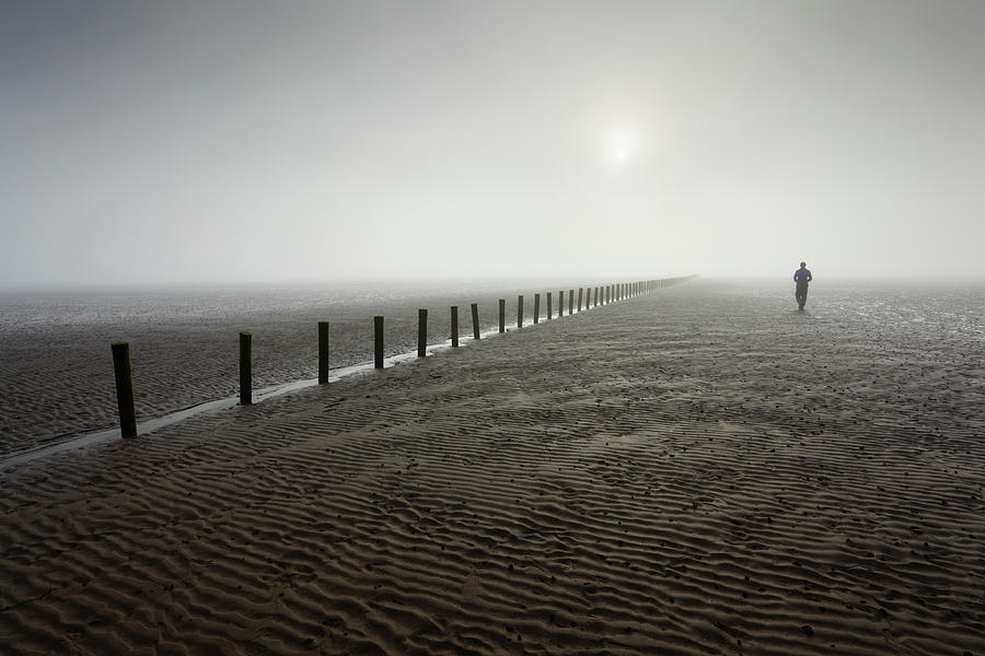 Lone Figure On Berrow Flats Photograph by James Osmond