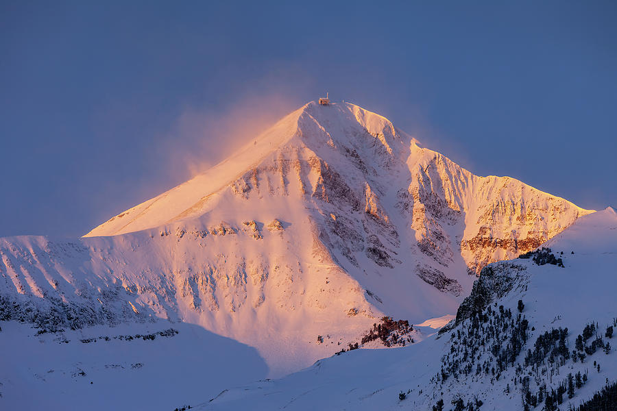 Mountain Photograph - Lone Peak Alpenglow by Mark Harrington