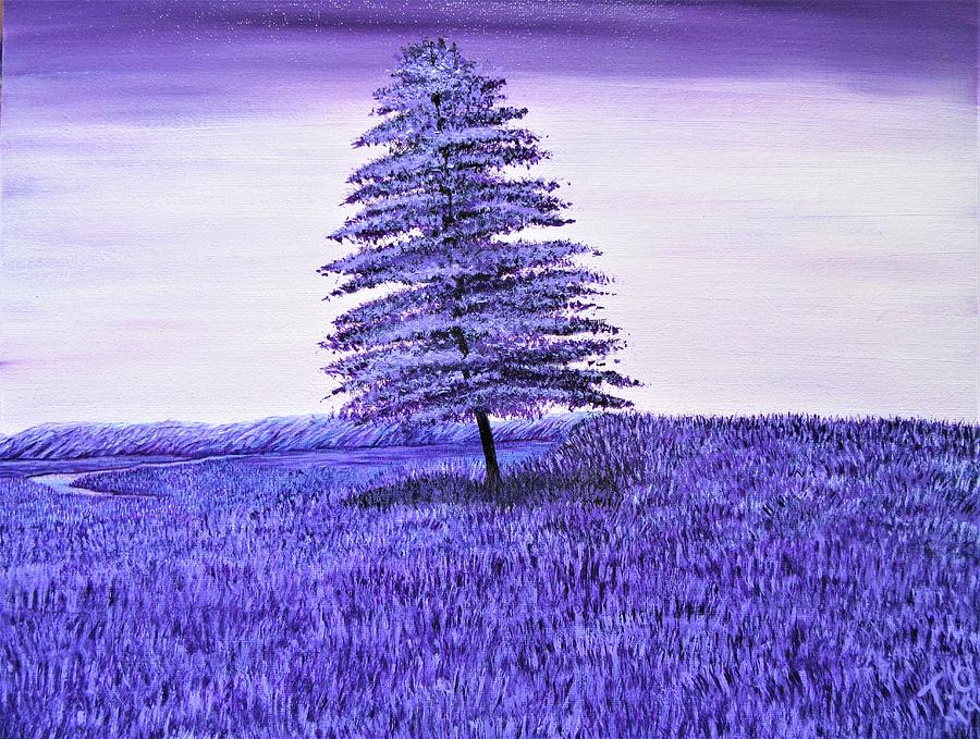 Lone Pine In Purple Painting