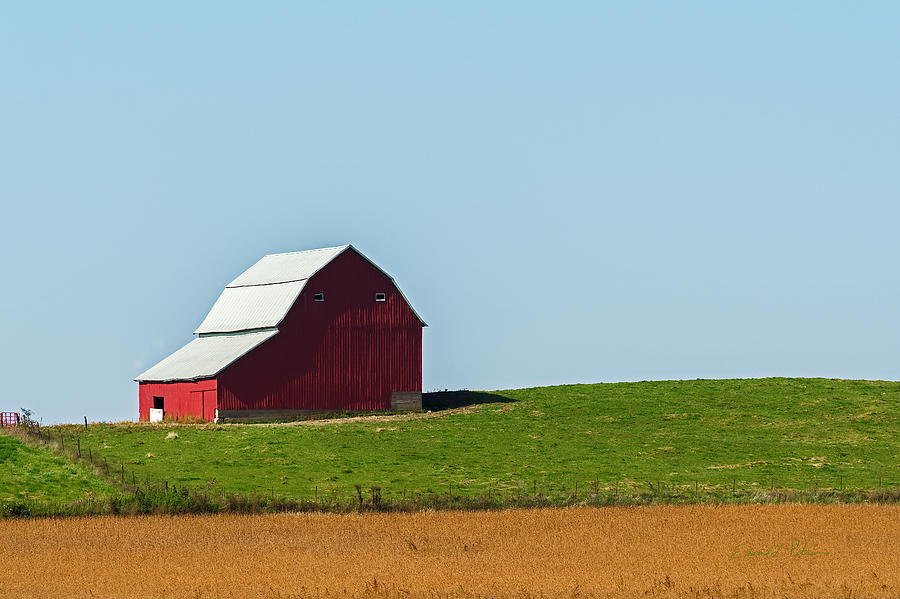 Lone Red Barn Photograph by Ed Peterson