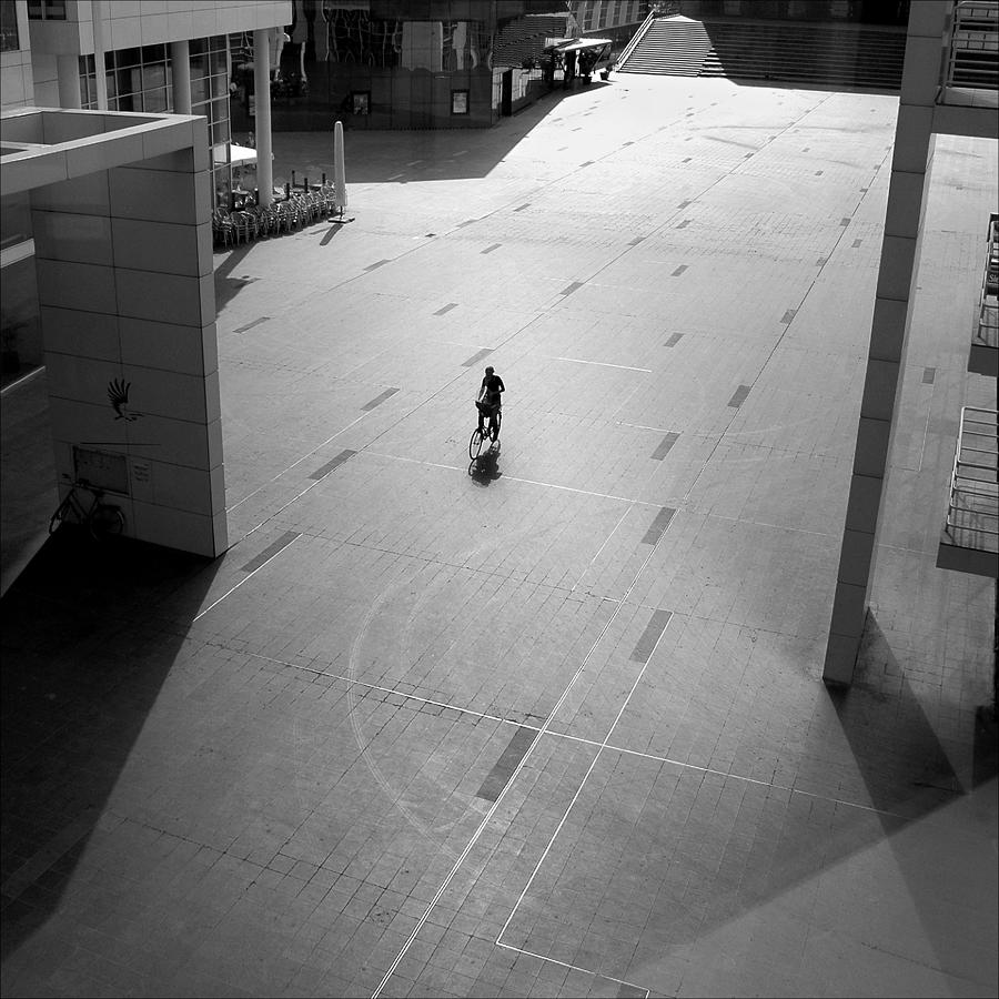 Square Photograph - Lonely Biker by Huib Limberg