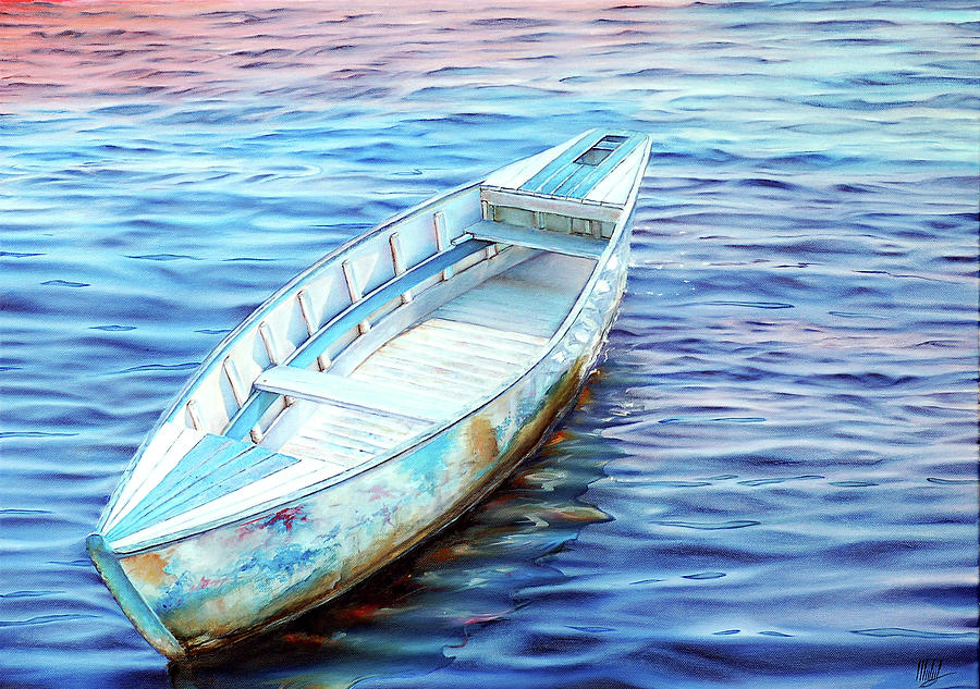 Lonely Boat Painting by Michelangelo Rossi
