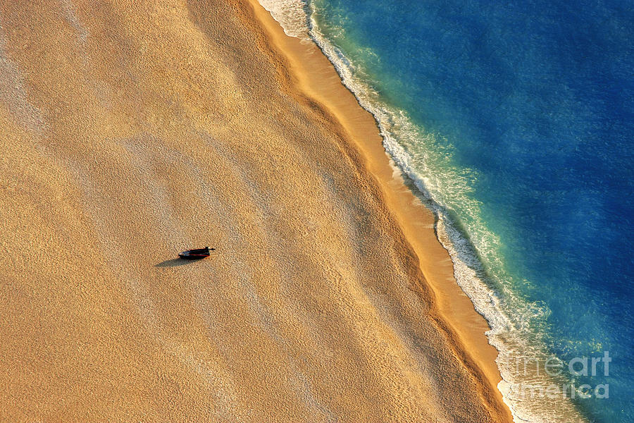 No Photograph - Lonely Boat On A Beach With Aerial View by Astrostar No Photograph - Lonely Boat On A Beach With Aerial View by Astrostar