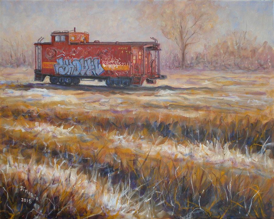 Lonely Caboose #2 Painting by Donelli  DiMaria